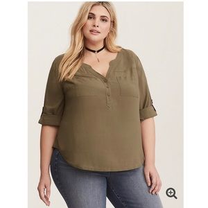 Torrid army green tunic shirt